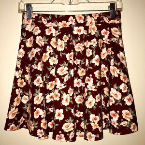 Maroon Floral Skirt